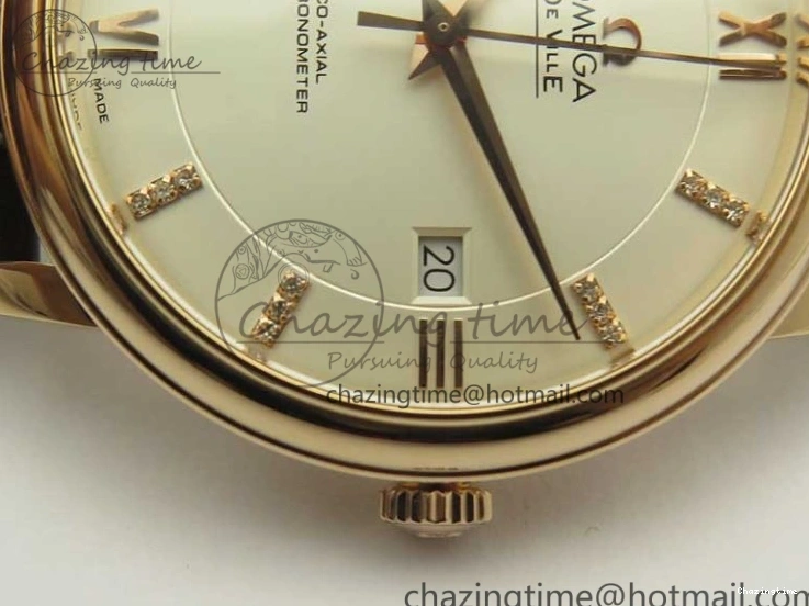 0124 Durable De Ville RG MKF 1:1 Best Edition Silver Dial Diamonds Markers on Brown Leather Strap MIYOTA 9015 V 8047